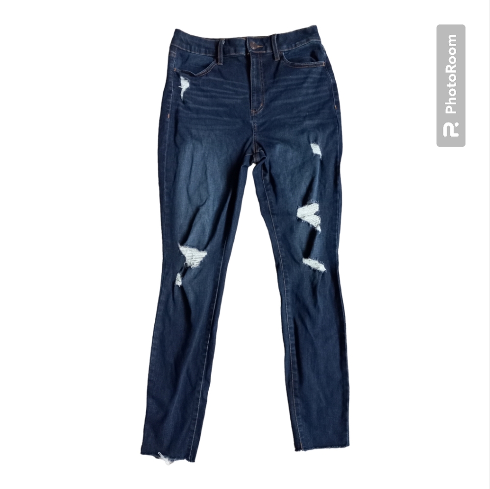 SO, SIZE 11, Blue Jeans with Rips. Stretch waist .